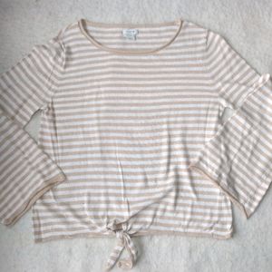J. Crew Boatneck Tie Front Top Small